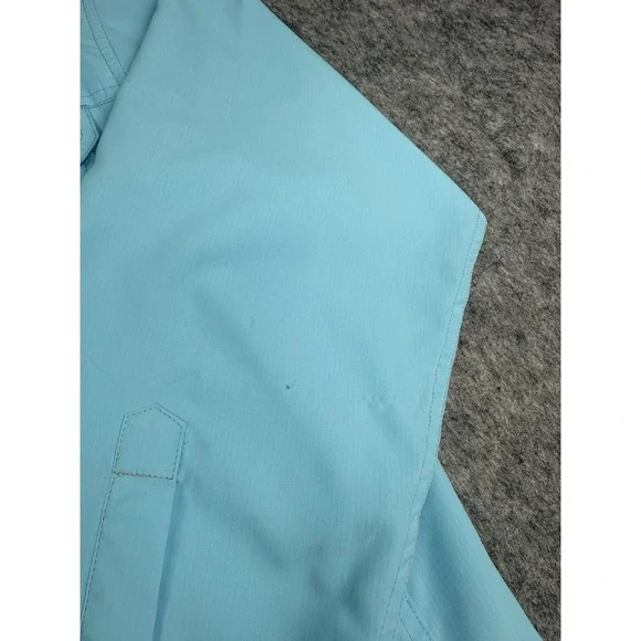 Patagonia Sol Patrol Fishing Shirt Mens Medium Turquoise Long Sleeve Ripstop - Picture 4 of 15